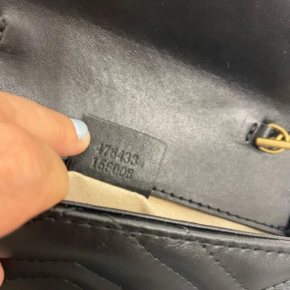 Black Quilted Gucci Bag with Gold Chain - Picture 9 of 11